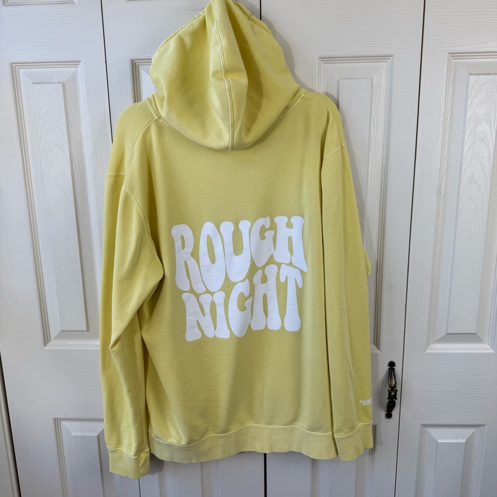 Barstool Sports Send Help Rough Night Pale Yellow Hoodie Womens Size Large
